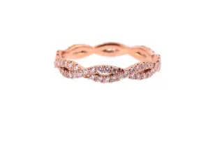 14K Gold Narrow Diamond Infinity Band