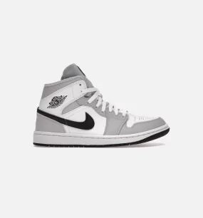 Air Jordan 1 Mid Light Smoke Grey Womens Lifestyle Shoe - White/Light Smoke Grey/Black Limit One Per Customer