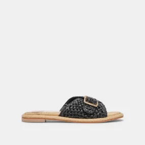 ALONZO SANDALS ONYX RAFFIA