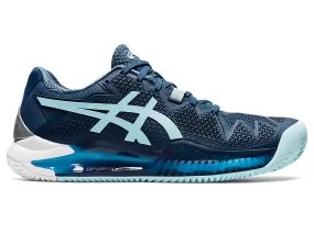 ASICS Women's GEL-RESOLUTION 8 CLAY (LIGHT INDIGO/CLEAR BLUE)