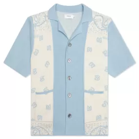 Banco Knit Shirt - Stone Blue/Ivory