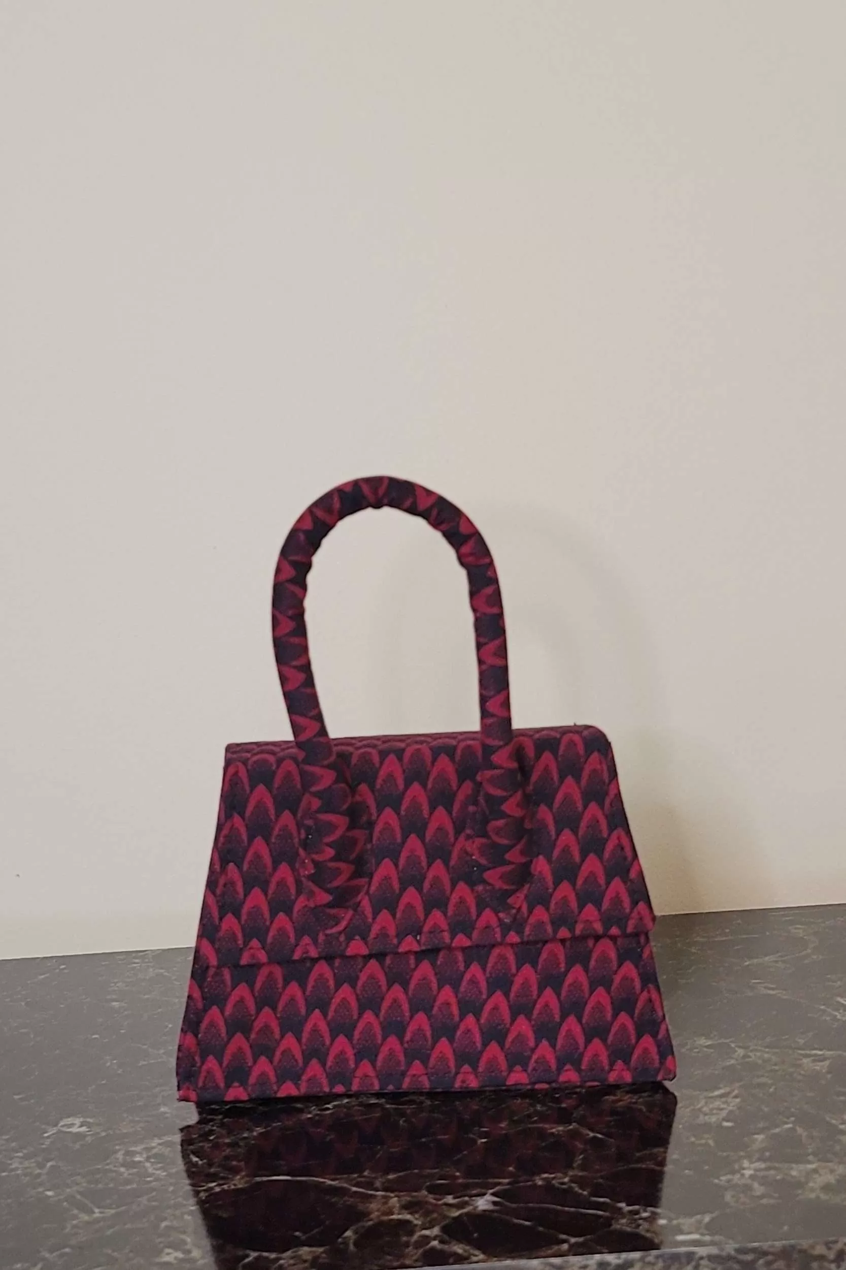 BENITA-RED African Print Mini Bag