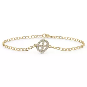 Cancer Pave Zodiac Bracelet