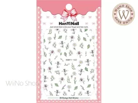 Chamomile Lily Flower Adhesive Nail Art Sticker - 1 pc (HY-162)