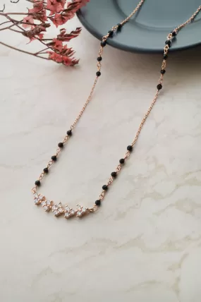 Dainty Flower Magic Rose Gold Plated Sterling Silver Mangalsutra Necklace