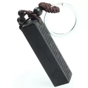 Ebony Wood Traditional Square Column Keychain