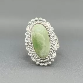 Estate SS Green Stone Adjustable Ring