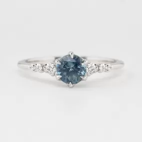 Estel Fleur Ring 0.78ct Blue Montana Sapphire, 14k White Gold (One of a kind)