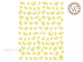 Gold Primrose Flower Adhesive Nail Art Sticker - 1 pc (CB-055G)