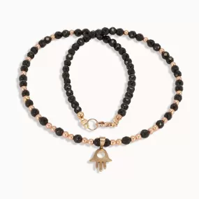 Handmade Gemstone Necklace Black Agate