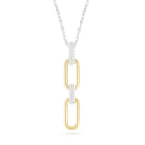 Interlocking Gold and Diamond Paperclip Necklace