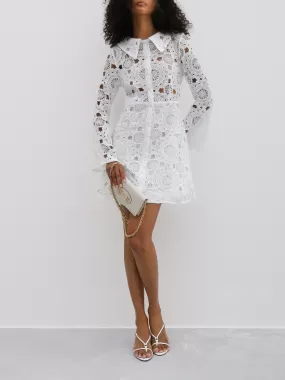 Jane Button Down Lace Dress | White