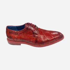 Last Pair | Men’s Belvedere Alligator Shoe “Amato” - Red | Size 10.5