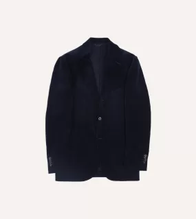 Navy Mid-Wale Cotton Corduroy Tailored Jacket