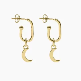 Roma Crescent Moon Earrings (Gold)