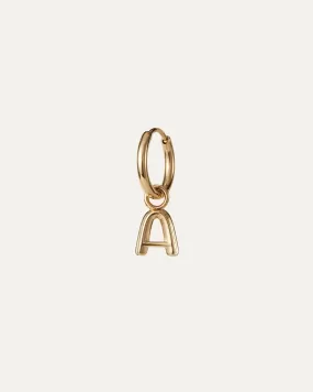 Single Monogram Huggie Earring - A