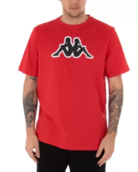 T-shirt Uomo Kappa Logo Zobi Casual Girocollo Basic Rosso GIOSAL